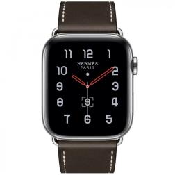 Apple Watch Hermes Series 5, 44mm Stainless Steel Case with Fauve Barenia Leather Single Tour Deployment Buckle