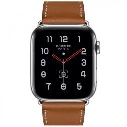 Apple Watch Hermes Series 5, 44mm Stainless Steel Case with Fauve Barenia Leather Single Tour