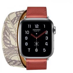 Apple Watch Hermes Series 5, 40mm Stainless Steel Case with Brique Beton Swift Leather Double Tour
