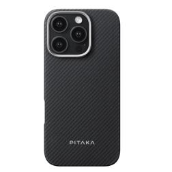 Чехол PITAKA iPhone 16 Pro черный/серый (Black/Grey Twill)