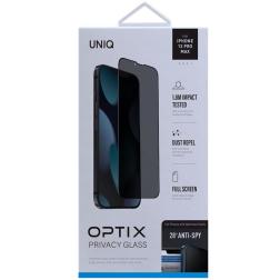 Приватное стекло Uniq Optix Privacy для iPhone 13 Pro Max с черной рамкой 