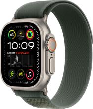 Apple Watch Ultra 2 (2024) 49mm Natural Titanium Case with Green Trail Loop (M/L)