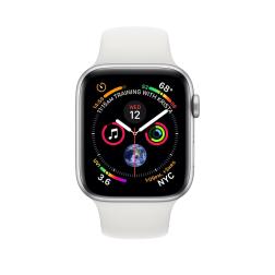 Apple Watch series 4 44mm Silver Aluminum Case with White Sport Band