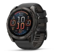 Умные часы Garmin Fenix 8 51 мм AMOLED Sapphire Carbon, Gray DLC Titanium with Black/Pebble Gray Silicone (010-02905-21)