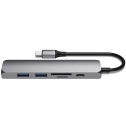 USB-C адаптер Satechi Type-C Slim Multiport Adapter V2, Space Gray