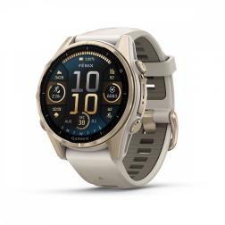 Часы Garmin Fenix 8 43mm Amoled Sapphire золотистый корпус, дымчато-серый ремешок (010-02903-11)