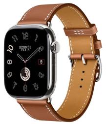 Apple Watch Hermes Series 11 46mm Silver Titanium Case with Single Tour, Gold