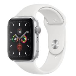 Apple Watch 5 40mm Silver Aluminum Case with White Sport Band