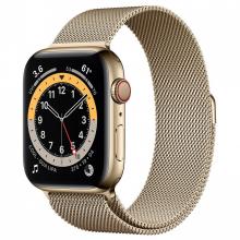 Apple Watch Series 6 44mm GPS+Cellular Gold Stainless Steel Case with Milanese Loop