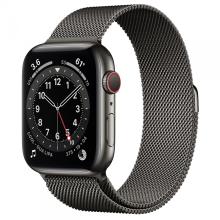 Apple Watch Series 6 44mm GPS+Cellular Graphite Stainless Steel Case with Graphite Milanese Loop