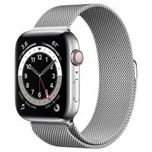 Apple Watch Series 6 44mm GPS+Cellular Silver Stainless Steel Case with Milanese Loop