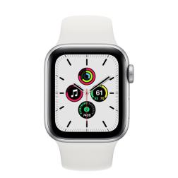 Apple Watch SE 40mm GPS Silver Aluminum Case with White Sport Band