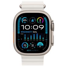 Apple Watch Ultra 2, 49мм, корпус из титана, ремешок Ocean белого цвета