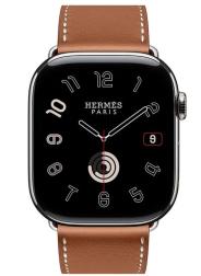 Apple Watch Hermes Series 11 46mm Silver Titanium Case with Single Tour, Gold
