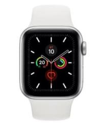 Apple Watch 5 44mm Silver Aluminum Case with White Sport Band