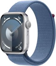 Apple Watch Series 9 45mm Silver Aluminum Case with Winter Blue Sport Loop