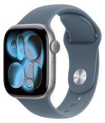 Apple Watch Series 11 42mm Space Gray Aluminum Case with Anchor Blue Sport Band