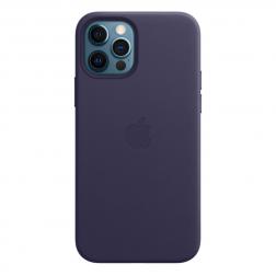 Кожаный чехол MagSafe для iPhone 12 Pro/iPhone 12, тёмно-фиолетовый цвет