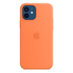 Силиконовый чехол MagSafe для iPhone 12 Pro/iPhone 12, цвет «кумкват»