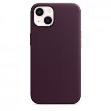 Кожаный чехол MagSafe для iPhone 13, цвет «тёмная вишня»