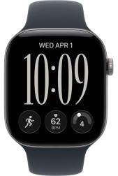Apple Watch Series 12 46mm Space Gray Aluminum Case with Sport Band Navy Blue