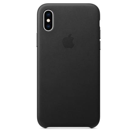 Кожанный чехол для iPhone XS, цвет черный
