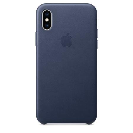 Кожанный чехол для iPhone XS, цвет темно-синий