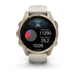Часы Garmin Fenix 8 43mm Amoled Sapphire золотистый корпус, дымчато-серый ремешок (010-02903-11)