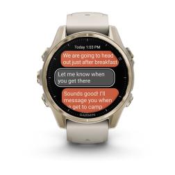 Часы Garmin Fenix 8 43mm Amoled Sapphire золотистый корпус, дымчато-серый ремешок (010-02903-11)