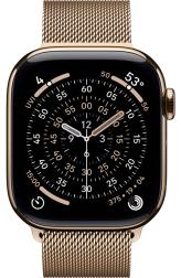 Apple Watch Series 11 42mm Gold Titanium Case with Milanese Loop Gold