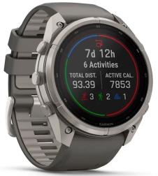 Умные часы Garmin Fenix 9 Pro Solar 47мм inReach Titanium with Pebble Grey Silicone Band (010-04338-01)