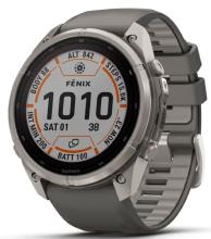 Умные часы Garmin Fenix 9 Pro Solar 47мм inReach Titanium with Pebble Grey Silicone Band (010-04338-01)