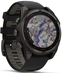 Умные часы Garmin Fenix 8 47mm Solar, Sapphire, титановый угольно-серый DLC с черным ремешком (010-02906-11)