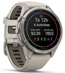 Умные часы Garmin Fenix 9 Pro AMOLED 43мм inReach, Titanium with Fog Grey/Dark Sandstone Silicone Band (010-04335-81)